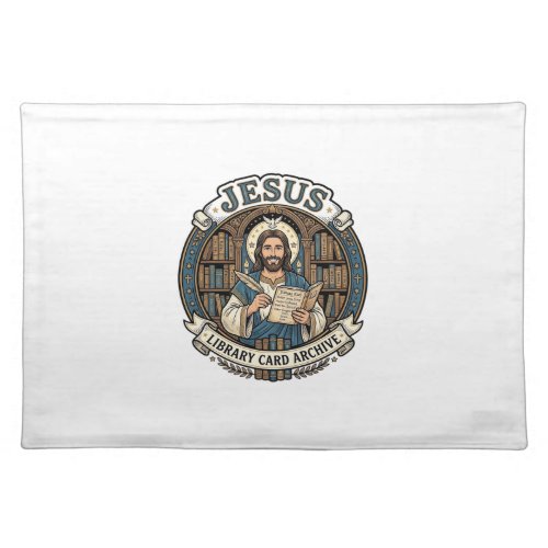 Jesus Library Card Archive Jesus Library Card Arch Cloth Placemat