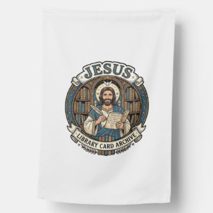 Jesus Library Card Archive Jesus Library Card Arch House Flag