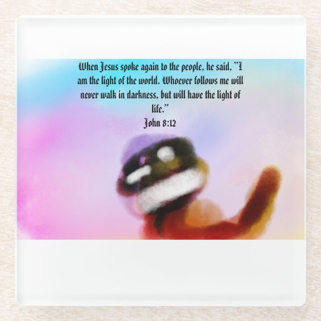 jesus light  glass coaster (Front)