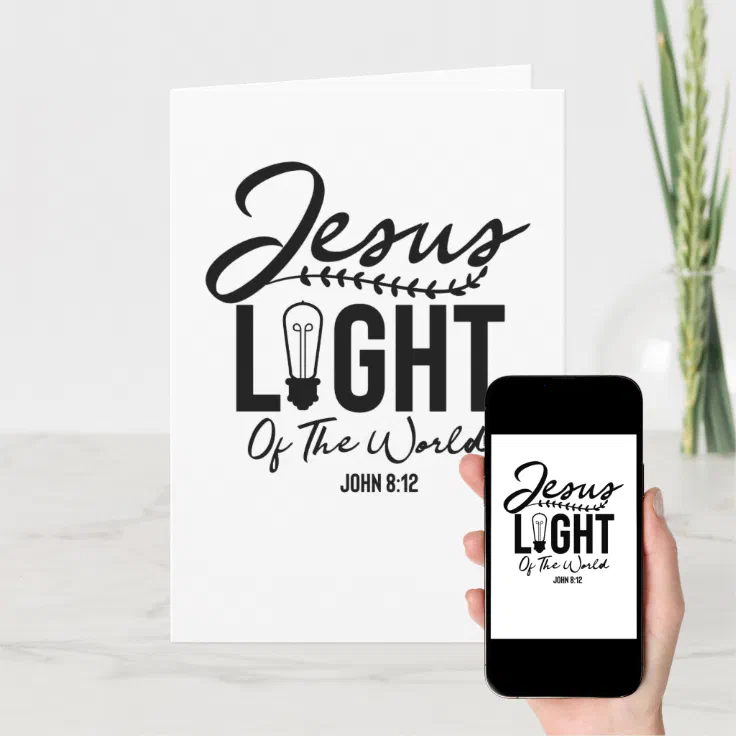 Jesus Light Of The World Bible Verse Card Zazzle