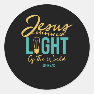 Jesus Light Of The World - Bible Verse Classic Round Sticker