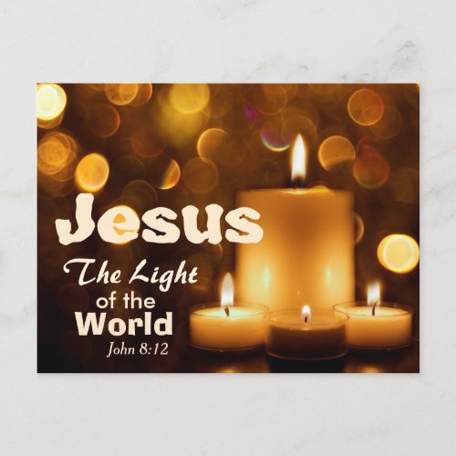 Jesus Light of the World Bible Verse Postcard