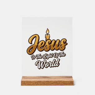 Jesus Light of the World Candle Christian Vector_1 Acrylic Sign