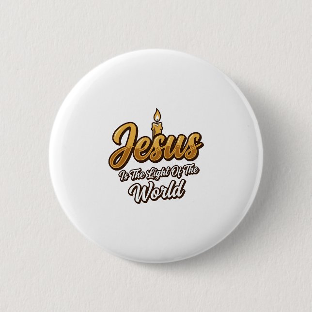 Jesus Light of the World Candle Christian Vector_1 Button (Front)