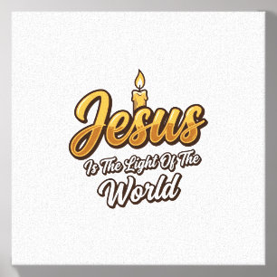 Jesus Light of the World Candle Christian Vector_1 Canvas Photo Tile