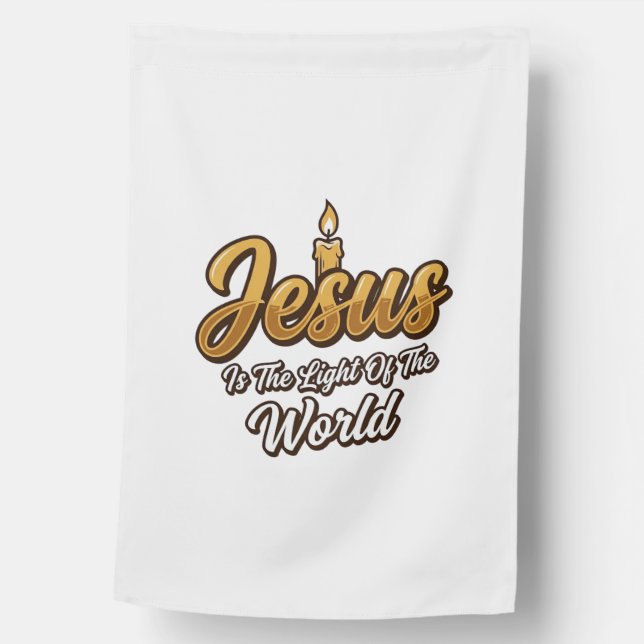 Jesus Light of the World Candle Christian Vector_1 House Flag (Front)