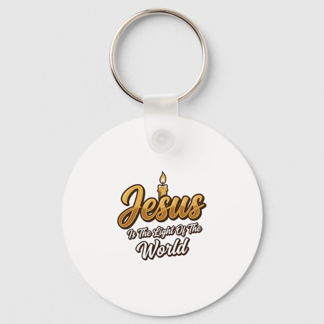 Jesus Light of the World Candle Christian Vector_1 Keychain (Front)
