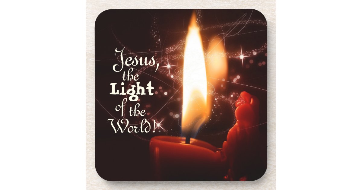 Jesus Light of the World, Christmas Candle Beverage Coaster | Zazzle.com