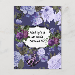 Jesus Light of the World Floral Postcard Designer