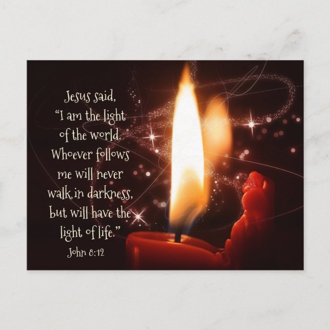 Jesus Light of the World, Psalm 8:12 Christmas Holiday Postcard (Front)