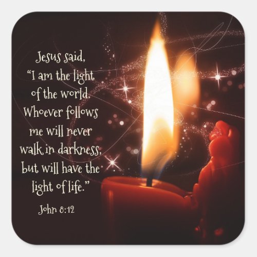 Jesus Light of the World Psalm 8 Bible Christmas Square Sticker