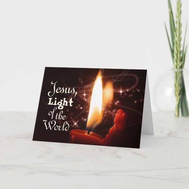 Jesus Light of the World Psalm 8, Custom Christmas Holiday Card (Front)