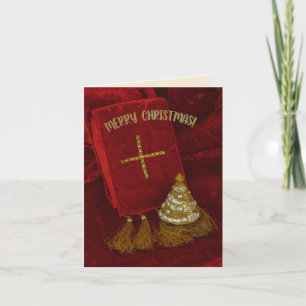 Jesus light of the world text John Christmas cross Holiday Card