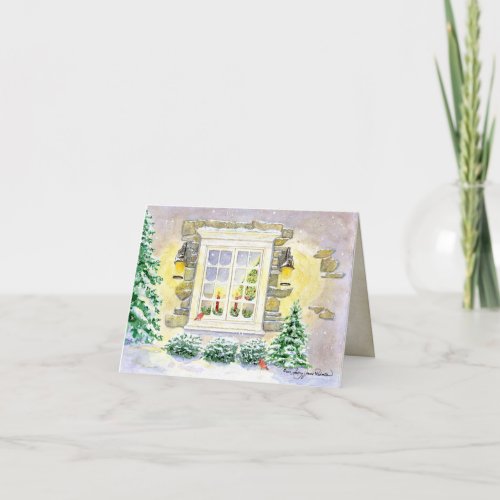 Jesus Light of the World Winter Christmas Window Holiday Card