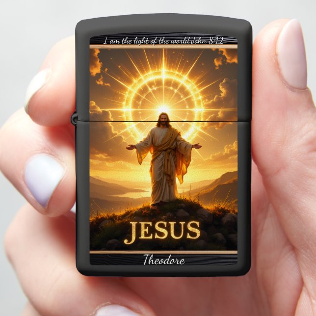 Jesus Light World Mountain Halo Lord Zippo Lighter (In Hand)