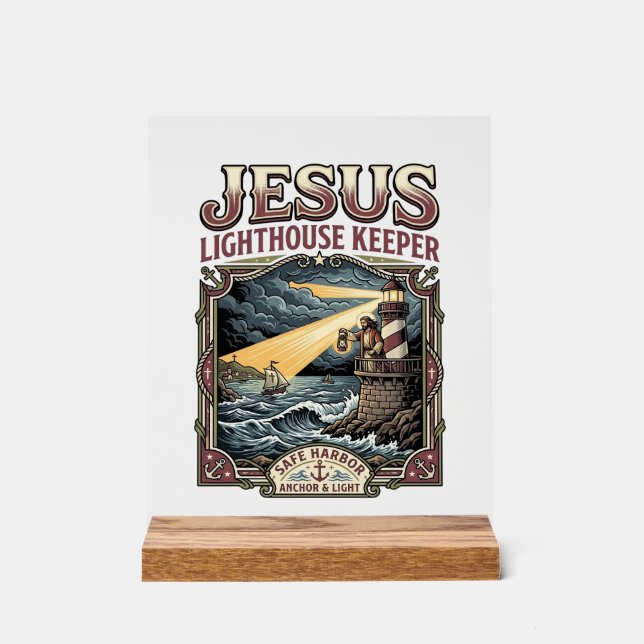 Jesus Lighthouse Keeper Jesus Lighthouse Keeper Ch Acrylic Sign (Front)