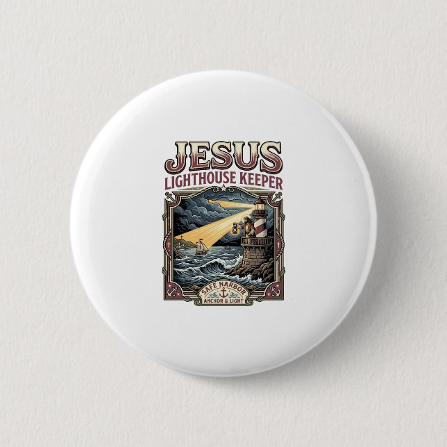 Jesus Lighthouse Keeper Jesus Lighthouse Keeper Ch Button (Front)