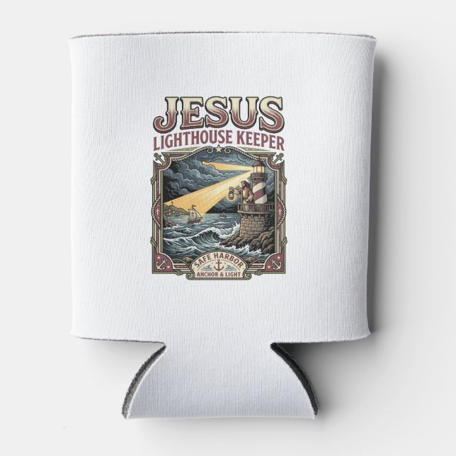 Jesus Lighthouse Keeper Jesus Lighthouse Keeper Ch Can Cooler (Front)