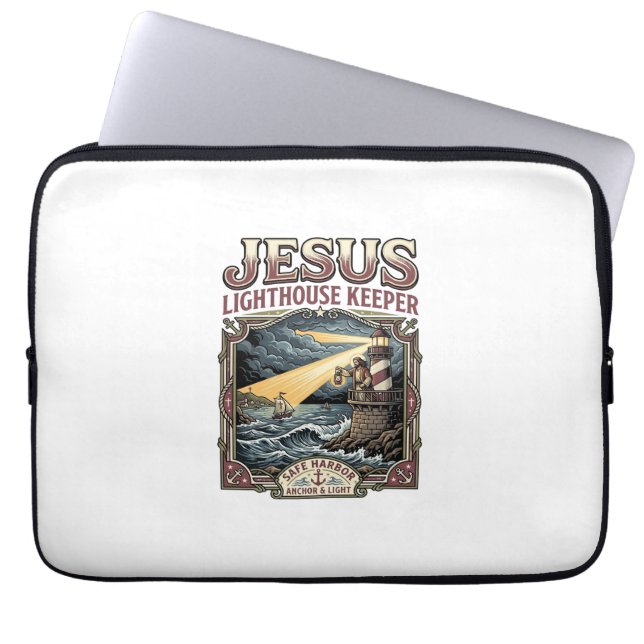 Jesus Lighthouse Keeper Jesus Lighthouse Keeper Ch Laptop Sleeve (Front)