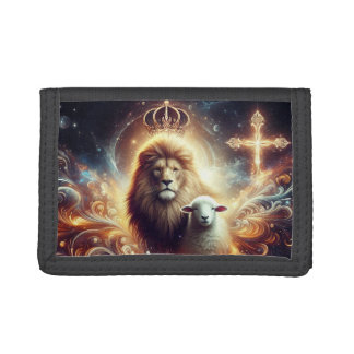 Jesus Lion and the Lamb Tri-fold Wallet