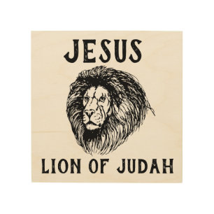 JESUS LION OF JUDAH ART WOOD WALL SIGNS