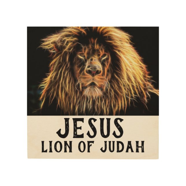 JESUS LION OF JUDAH ART WOOD WALL SIGNS (Front)