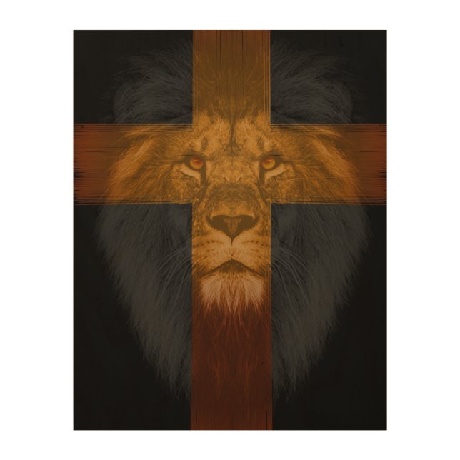 JESUS LION OF JUDAH ART WOOD WALL SIGNS CHRISTIAN (Front)