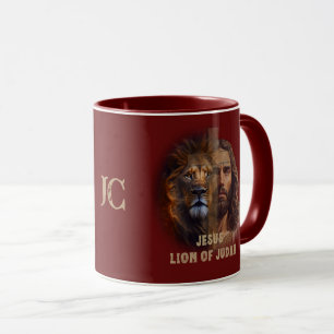 Jesus Lion Of Judah Custom Monogram Coffee Mug