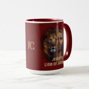 Jesus Lion Of Judah Custom Monogram Coffee Mug