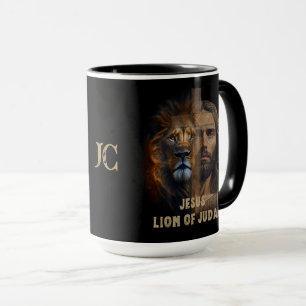 Jesus Lion Of Judah Custom Monogram Coffee Mug