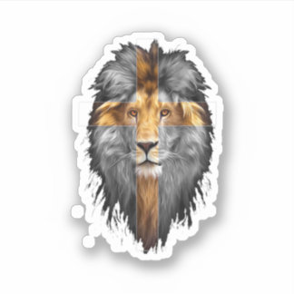 Jesus Lion Of Judah Jesus Cross Faith Christian Me Sticker