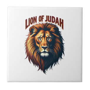 Jesus Lion of Judah Vintage Engraving Christian Te Ceramic Tile