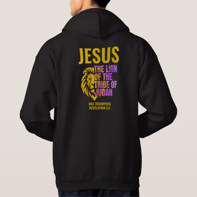 JESUS LION OF TRIBE OF JUDAH Christian Hoodie (Back)