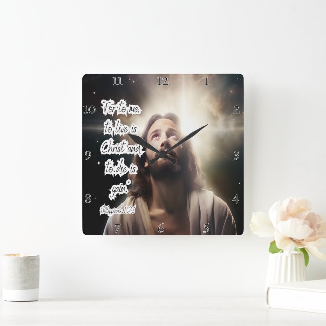 Jesus: Live Christ, Die Gain Square Wall Clock (Home)