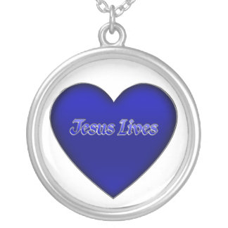 Jesus lives Heart Necklace