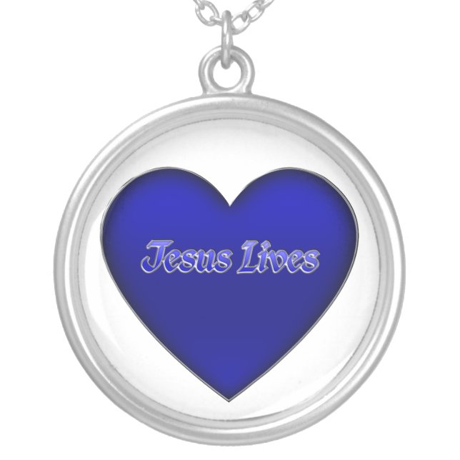 Jesus lives Heart Necklace (Front)