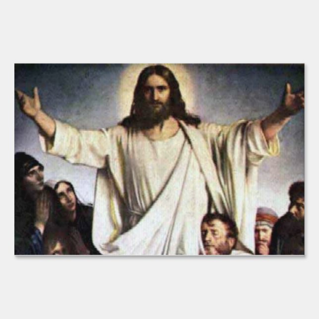 Jesus Lives Here. Yard Sign (Front)