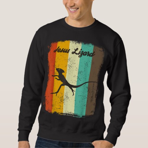 Jesus Lizard Retro 70s Vintage Reptile Lover Sweatshirt