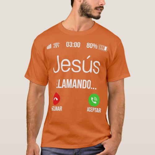 Jesus llamando Jesus is calling Spanish Christian T_Shirt