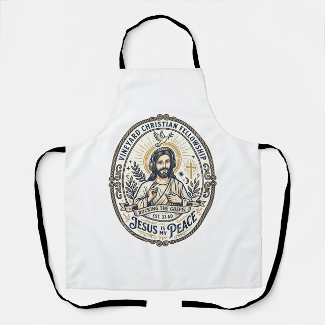 Jesus Lo Fi Study Beats Aesthetic Graphic Tee Chri Apron (Front)