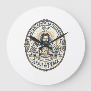 Jesus Lo Fi Study Beats Aesthetic Graphic Tee Chri Large Clock