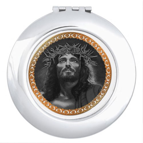 Jesus looking in the heavens compact mirror