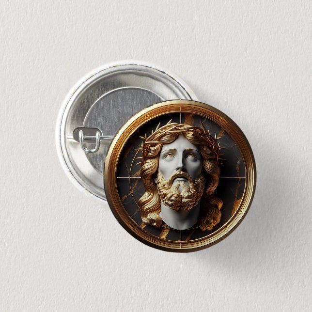 Jesus looking in the heavens with Divine Encounter Button (Front & Back)