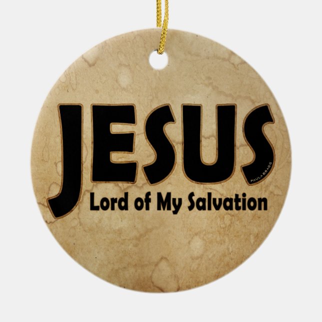Jesus Lord Salvation Ceramic Ornament (Front)