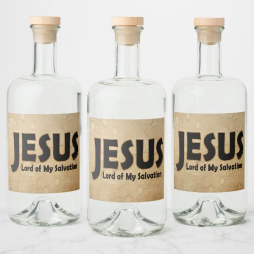 Jesus Lord Salvation Liquor Bottle Label