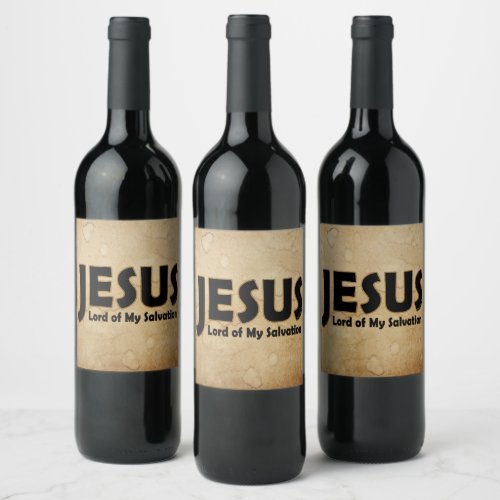Jesus Lord Salvation Wine Label