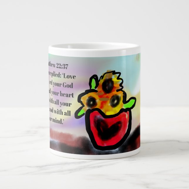 jesus love around  giant coffee mug (Front)