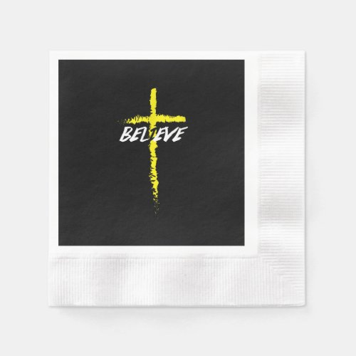 Jesus Love  Believe Cross Jesus Christ Religion Napkins