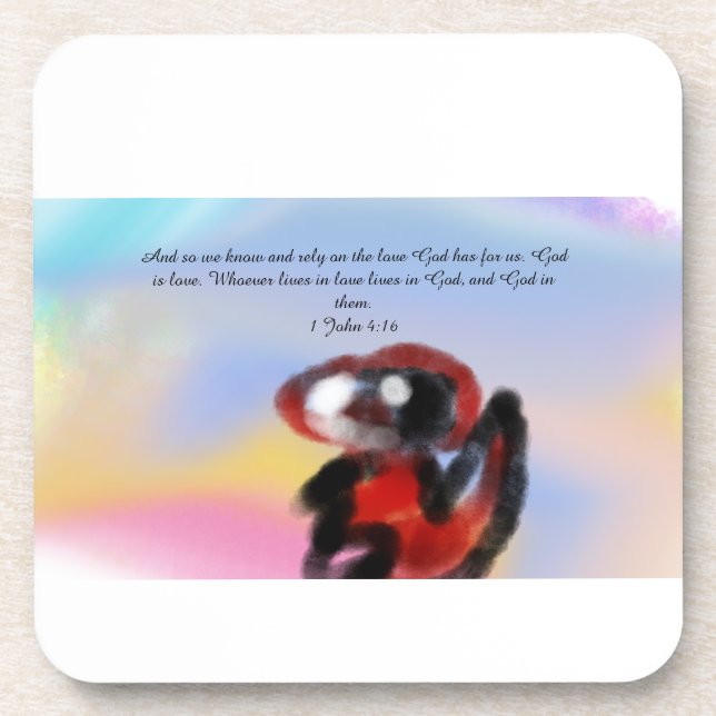 jesus love  beverage coaster (Front)