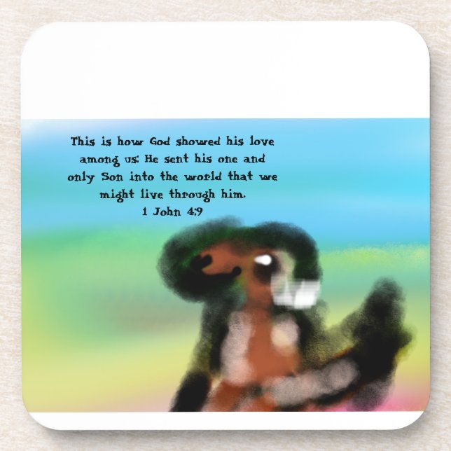 jesus love  beverage coaster (Front)